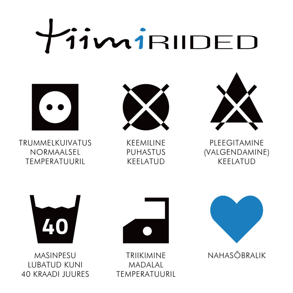 Tiimiriiete rõivaste hooldusjuhised