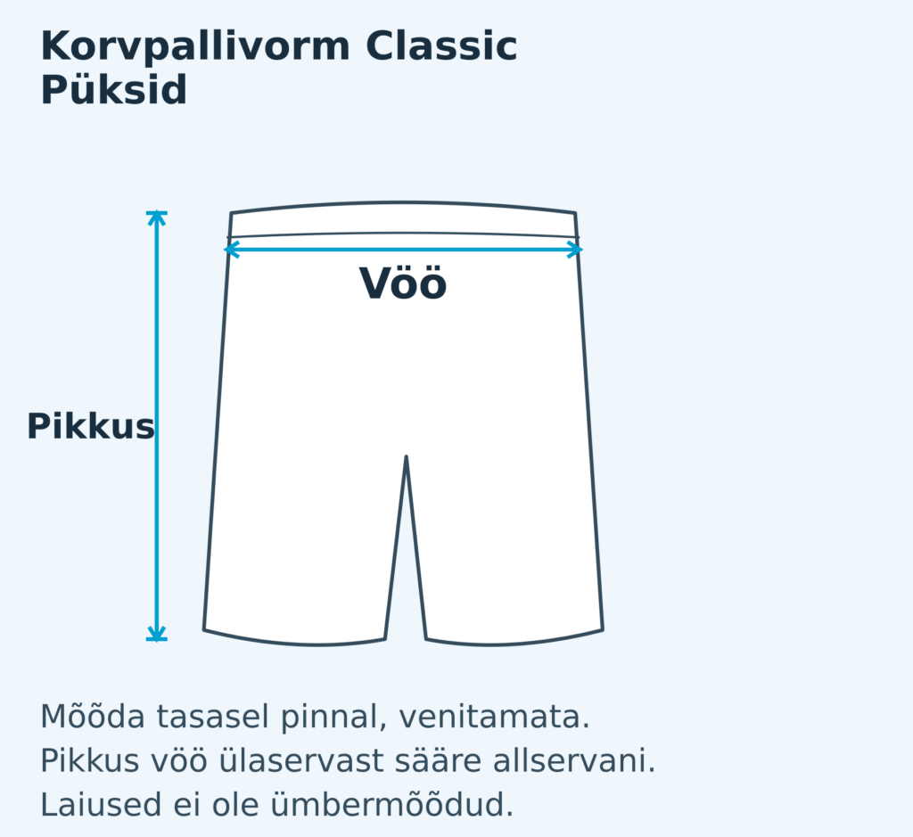 Lapsed · püksid mõõdutabel