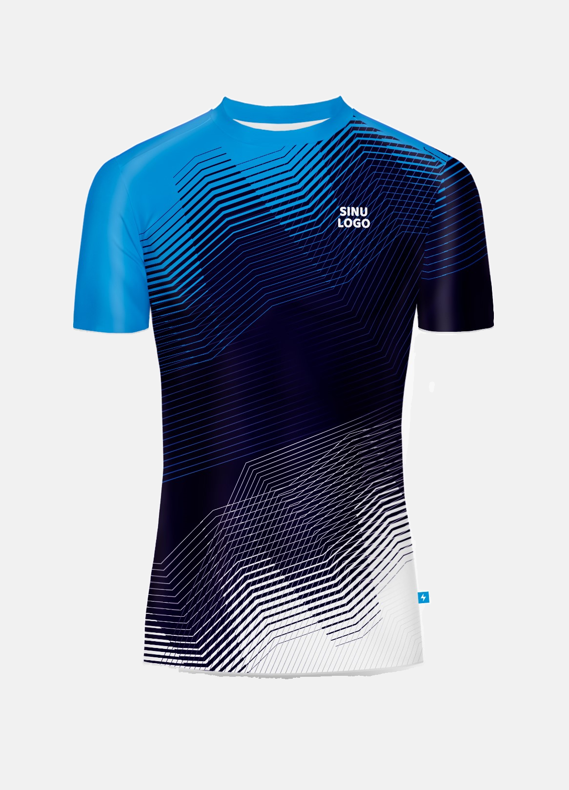 Lühikeste käistega Rash Guard Tiim Sinimustvalge, eestvaade