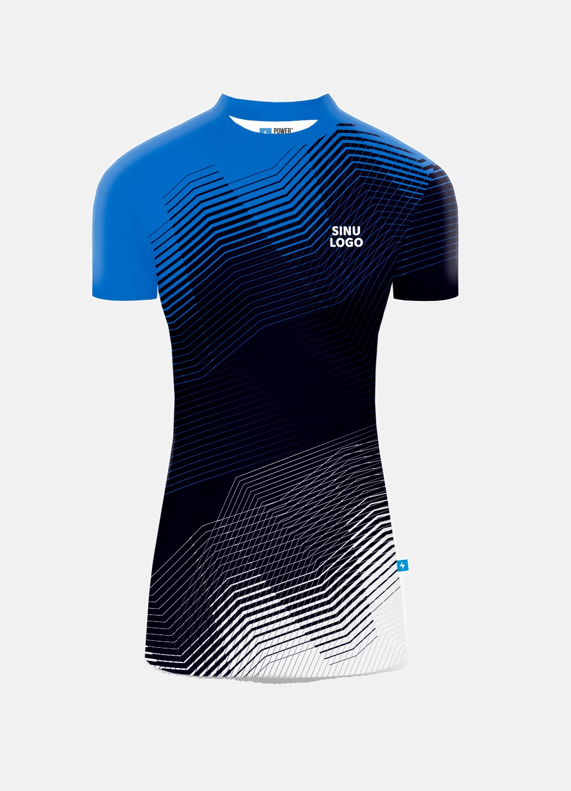 Lühikeste käistega Rash Guard Tiim Sinimustvalge, eestvaade