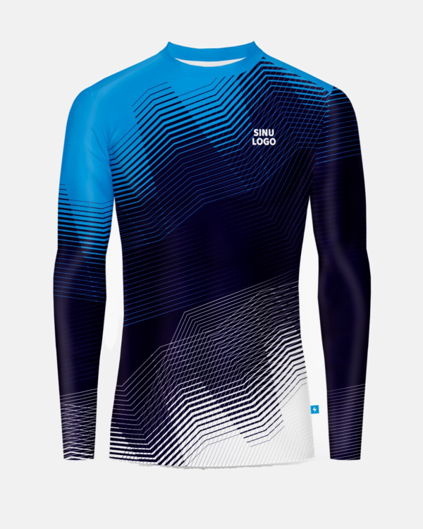 Pikkade käistega Rash Guard Tiim Sinimustvalge, eestvaade