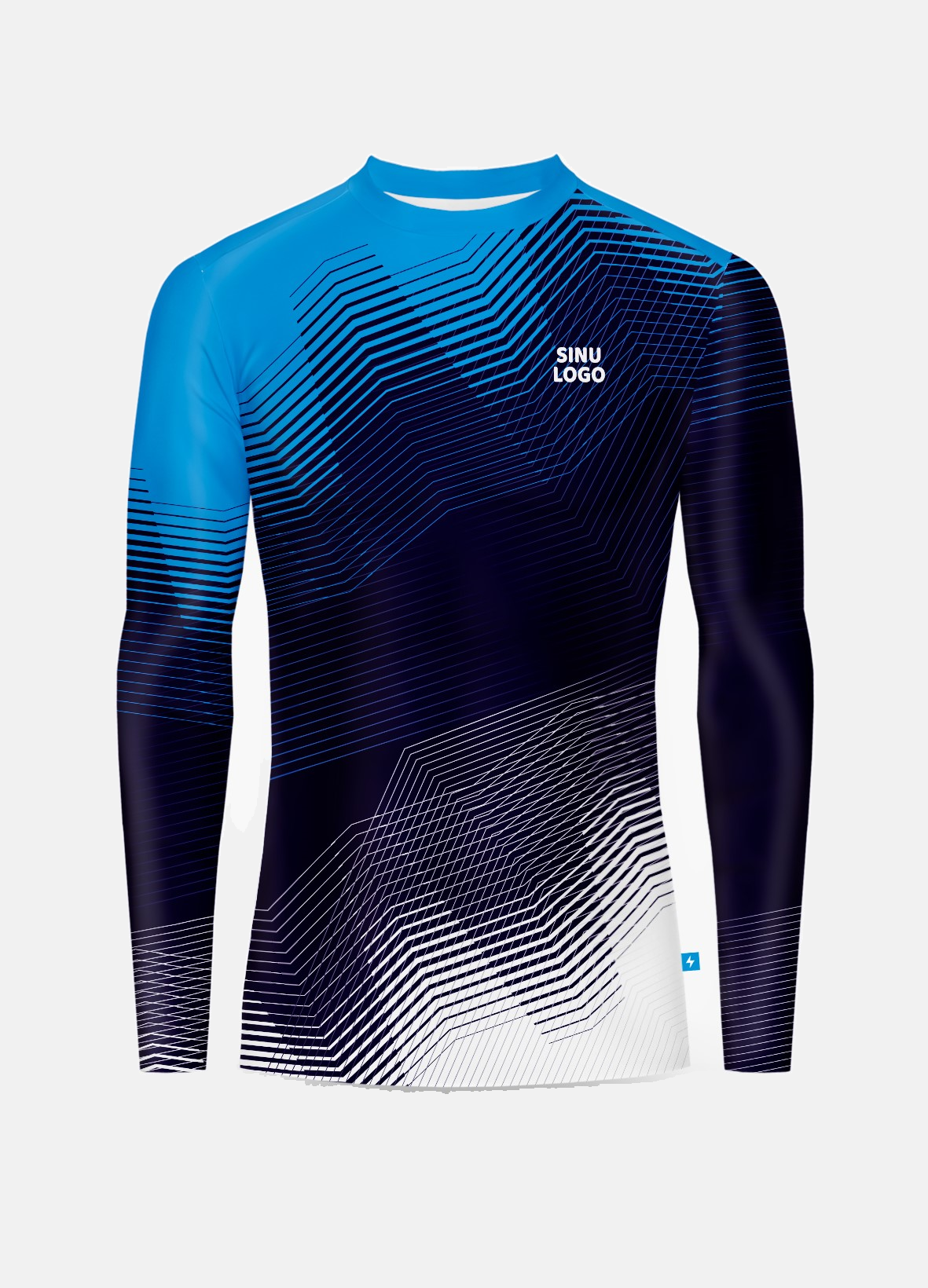 Pikkade käistega Rash Guard Tiim Sinimustvalge, eestvaade