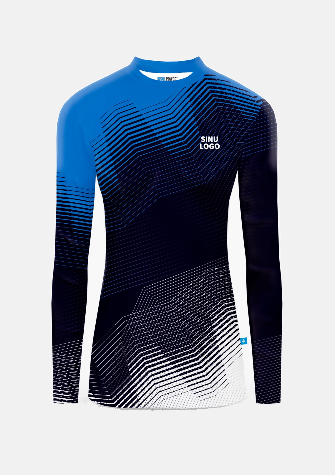Pikkade käistega Rash Guard Tiim Sinimustvalge, eestvaade