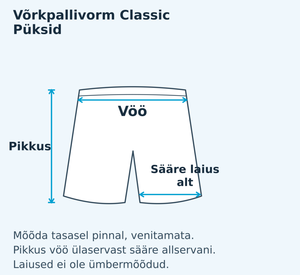 Naised · püksid mõõdutabel