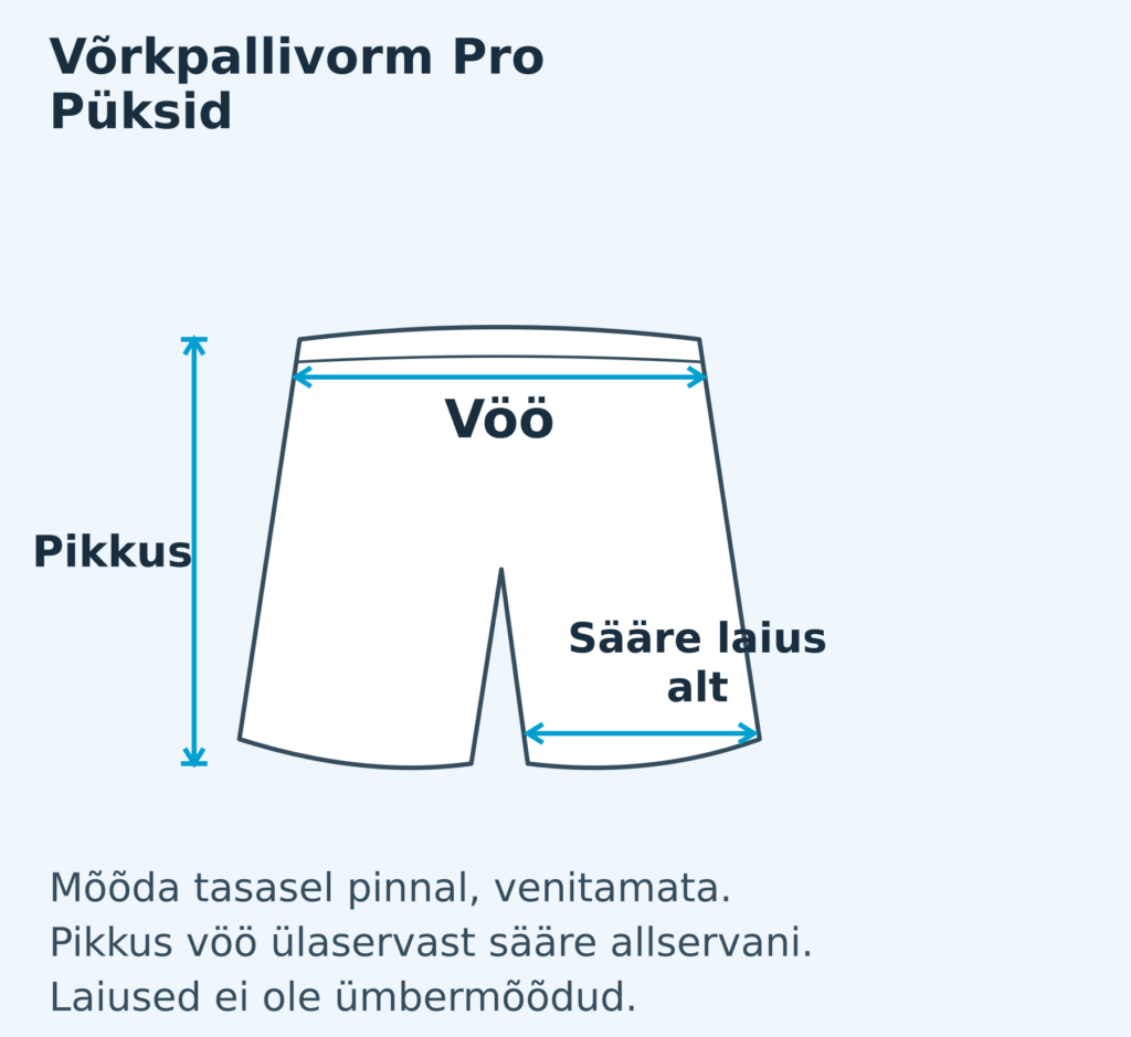 Naised · püksid mõõdutabel